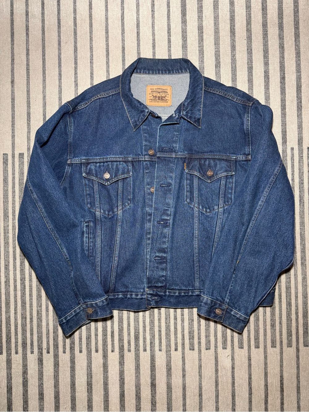 Vintage Levi’s Orange Tab Denim Trucker Jacket XXL 2001 Y2K Dark Wash
